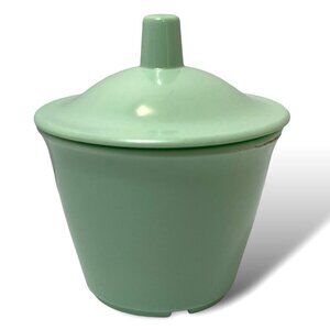 Vintage ABC Mfg. Co. Light Green Melamine Melmac Sugar Bowl W/Lid MCM USA - FLAW